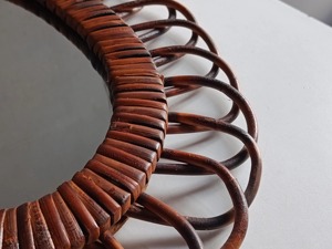 Oval Rattan <b>Mirror</b> Natural Handwoven Wall Frame For Daily Grooming For Makeup Hair Styling And Skincare Routine From India - Product Image 5