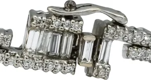 14k White Gold VS Round and Emerald Cut Diamond Fancy Link <b>Bracelet</b> 6.50CT - Product Image 5