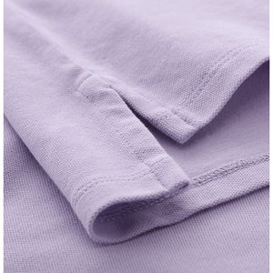เสื้อโปโลแขนสั้นสีม่วงสำหรับผู้ชาย คอปกพับได้ สีพื้น ผ้าป๊อปลิน สวมใส่สบายๆ ในฤดูร้อน - Product Image 4