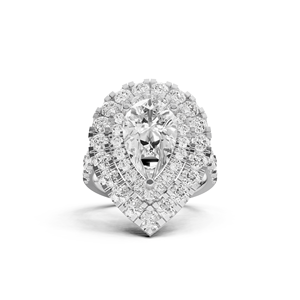 แหวนเพชรคู่รูปลูกแพร์สุดหรูแหวนเพชรที่เน้นหินสีชมพูสุด14kt สง่างาม - Product Image 3
