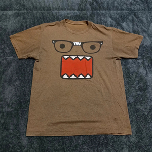T-shirt gris pour homme à manches courtes, col rond, coupe classique, imprimé motif visage, style décontracté - Product Image 5