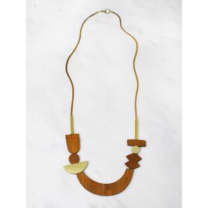 Collar de Cruz de Madera Sostenible de Estilo Vintage para Mujer, Accesorios de Joyería - Product Image 4