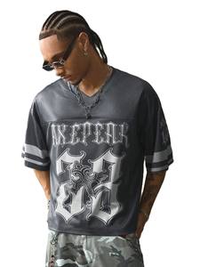 Camiseta de Fútbol Americano de Malla Oversize para Hombre, Estilo Gótico Urbano, Transpirable, de Poliéster, Vintage, OEM - Product Image 3