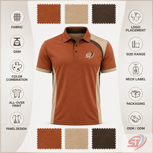 เสื้อโปโลกีฬาแบบกำหนดเองสำหรับผู้ชาย เสื้อกอล์ฟและชุดทีมสำหรับการแสดงความสามารถ - Product Image 4