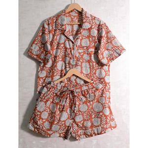 Women’s Cotton Floral <b>PJ</b> <b>Set</b> <b>Sexy</b> Summer Short Sleeve Sleepwear Soft Comfy Loungewear - Product Image 2