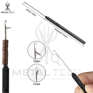 Agujas de Gancho de 3 Puntas con Mango Negro para Micro Anillos de Silicona, Cuentas, Extensiones de Cabello y Extensiones de Plumas - Product Image 2
