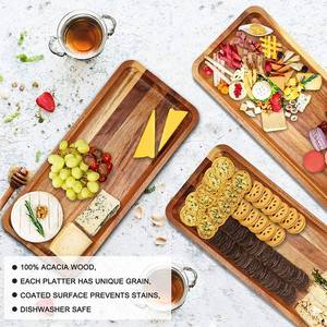 Plateau de service en bambou, assiette irrégulière pour café, thé, dessert, soucoupe à boisson, maison, camping - Product Image 6