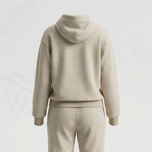 Women's 2 Piece Hooded <b>Sweatshirt</b> Set Solid Color Fleece Casual Loose Fit Full Length Drawstring Pocket All Seasons Wear - Product Image 2