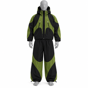 Conjunto Deportivo de Nylon Ligero y Resistente al Viento, Talla Grande, Unisex, Chaqueta con Cremallera y Pantalones, 2 Piezas - Product Image 4