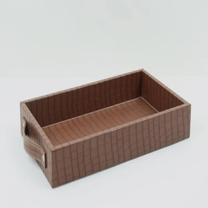 Plateaux rectangulaires en cuir vert, plateaux en cuir de luxe pour la maison et le bureau - Product Image 3