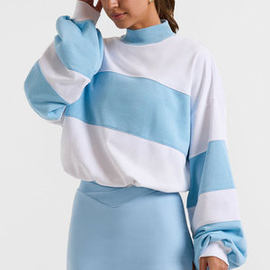 Sudadera para mujer al por mayor con tela de calidad para uso casual y al aire libre, sudaderas con cuello simulado para mujer - Product Image 1