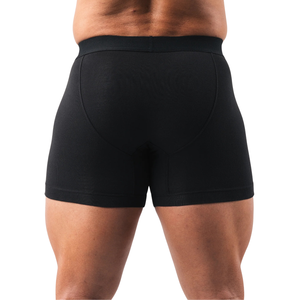 Calzoncillos bóxer negros para hombre, suaves, elásticos, transpirables, ajuste atlético, absorben la humedad, pantalones cortos deportivos para gimnasio - Product Image 2