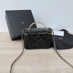 New Large Brand Counter <b>Gift</b> Pearl Handle Oil Wax with Mirror Inside the Box Single Shoulder Crossbody Chain Box for Women's <b>Bag</b> - Product Image 5