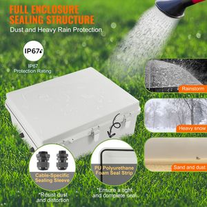 Scatola di giunzione elettrica per esterni 13.78 x 9.84 x 5.90 in plastica ABS con coperchio incernierato e accessori per cablaggio in acciaio inossidabile - Product Image 3