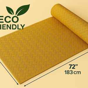 Esterilla de yoga Sheetal Pati tejida a mano |   Tapete de Meditación Rectangular Plegable, Ecológico, de Caña Natural, Resistente al Agua y Duradero | - Product Image 4