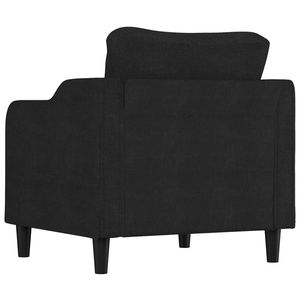 Sillón de Tela Negra de Tamaño Pequeño, 100% Poliéster con Espuma Metálica, Silla para Sala de Estar - Product Image 5