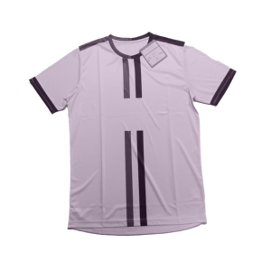 Camiseta Blanca de Manga Corta con Cuello Redondo para Hombre, con Patrón de Rayas y Ribete en Contraste, Corte Regular, Estilo Deportivo, Tejido de Poliéster - Product Image 4