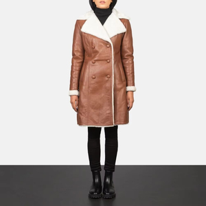 Solid Trader Premium Quality Light Weight <b>Smart</b> Look All Weather Practical Outer Layer <b>Womens</b> Long Leather <b>Jacket</b> - Product Image 1