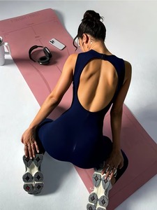 Combinaison sexy sans manches à dos ouvert pour performance |   Combinaison d'entraînement respirante, écologique, en polyester et élasthanne, séchage rapide | - Product Image 3