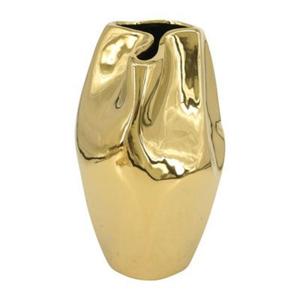 Jarrón de Mesa Dorado Contemporáneo, Hecho a Mano, con Acabado Dorado, Diseño Escultural, Jarrón para Flores, Decoración de Bodas, Diseño Moderno - Product Image 1