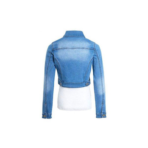 <b>Women</b> Ultra Cropped Denim Jacket Light Wash Short Jean <b>Coat</b> Sexy Shrug Denim Jacket Chic Streetwear Cropped Trucker Jacket Oem - Product Image 2