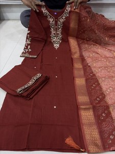 LD CREATION Modern Silk Kurti <b>Pant</b> Dupatta Set for Women Embroidered <b>Sequin</b> Work Jacquard Printed Dupatta - Product Image 3