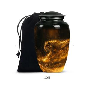 Urnes commémoratives décoratives Jungle Tiger pour cendres humaines, urne funéraire grande taille pour adultes, maman et papa, (Classique Grande 10 pouces) - Product Image 4