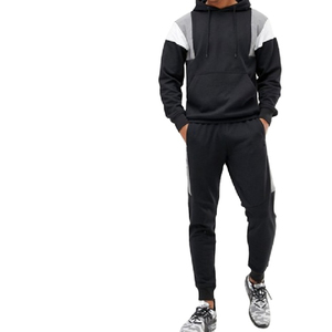 Sweat-shirt à capuche pour homme, color-block, manches raglan, avec poches, coupe décontractée, en molleton bouclette, pour l'automne - Product Image 5