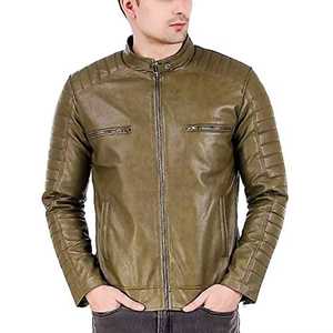 Veste en cuir pour homme, style nouveau, durable, coupe-vent, logo personnalisé, meilleur prix, en vente à bas prix. - Product Image 1