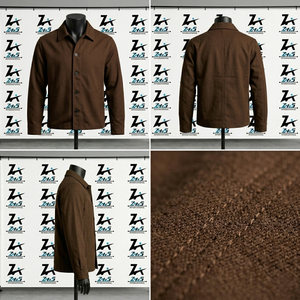 Veste en laine de haute qualité avec empiècements en toile contrastante, style court, manteau en laine texturée, vêtement d'extérieur décontracté, vestes en laine - Product Image 5