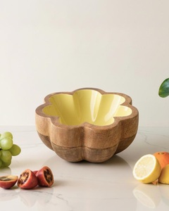 Tazón de madera esmaltada ligero, conveniente para comidas al aire libre, picnics, campamentos, eventos de catering, viajes, servicio de alimentos y uso doméstico. - Product Image 2