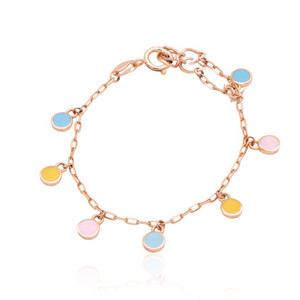 Pulseras de Cadena de Oro Real de 18k para Niños con Diamantes CZ Brillantes Redondos, Brazalete Religioso Moderno para Niños, Precio de Fábrica Certificado SGL - Product Image 1