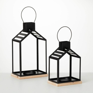 Farol Colgante de Estilo Vintage, Decorativo, de Metal y Vidrio con Pátina Azul, Portavelas para Decoración de Interiores y Exteriores, Hogar, Bodas y Eventos - Product Image 3