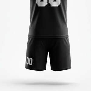 Conjunto de Camiseta de Fútbol Sublimada Personalizada, Patrón Geométrico Rojo y Negro, Manga Corta, Absorbe la Humedad, Corte Atlético para Hombre Adulto - Product Image 6