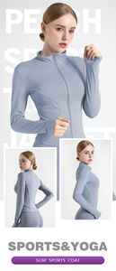 Solid Color Gym Fitness <b>Jacket</b> Yoga With Pockets Morning <b>Workout</b> White Yoga <b>Jacket</b> Quick-Dry Slim Yoga <b>Jacket</b> - Product Image 6