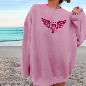 Custom Women’s Oversized Beige Crewneck Sweatshirt Casual Loose Fit Fleece Pullover Long Sleeve Streetwear Fashion Sweatshirt - Product Image 5