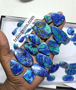 Azurite Bluebird 100% Naturelle avec Cabochon en Malachite, Pierre Précieuse Libre Polie Ovale et Formes Assorties pour la Fabrication de Bijoux, Cristal en Vrac - Product Image 4
