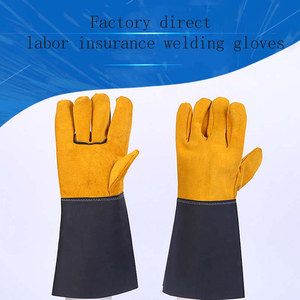Vantrex Industries Hide Split Leather Breathable Four Seasons Needle Detection Working <b>Gloves</b> <b>Long</b> Cuff Welding Heat <b>Gloves</b> - Product Image 3