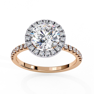 Anillo Clásico Halo de Oro Sólido de 14K con Diamante Cultivado en Laboratorio de Corte Brillante Redondo de 1.5 CT, Certificado por IGI, para Boda, Compromiso o Aniversario - Product Image 5