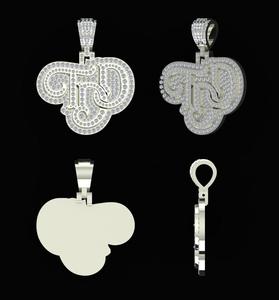 Colgante de Moissanita de Lujo en Plata y Oro, Diseño Brillante, Joyería de Moda, Regalo para Hombres y Mujeres - Product Image 1