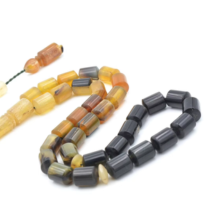 33 cuentas de oración de cuerno de gazela natural, Tasbih de cuerno de gazela de 33 cuentas, Tasbih musulmán - Product Image 1