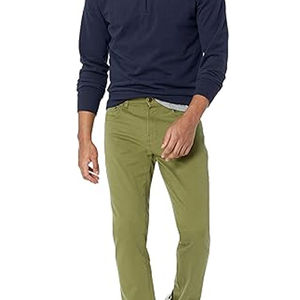Pantalon cargo en denim vert olive pour homme de Naimat Abbas Industries, coupe slim, décontracté, léger, de haute qualité, en jean doux - Product Image 5