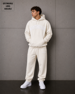 Meilleures ventes : Ensemble molletonné épais 300-500 GSM avec impression personnalisée en relief – Sweat à capuche et pantalon de jogging pour homme, style streetwear oversize - Product Image 1
