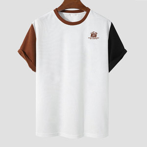 T-shirt respirant pour homme, design uni, 100% coton, tissu lavé, extensible, coupe décontractée, parfait pour les journées d'été, confortable au quotidien - Product Image 1