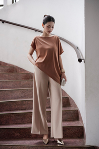 Pantalon de maternité droit pour femme, coupe large, taille élastique, respirant, anti-plis, séchage rapide, idéal pour l'été, le bureau ou les occasions décontractées - Product Image 4