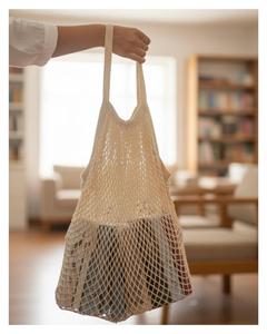 High Quality Fishnet <b>Bag</b>, Durable Cotton Mesh Grocery Tote, Reusable Eco Friendly Shopping <b>Bag</b>, Stretchable Strong <b>Net</b> <b>Bag</b> - Product Image 5
