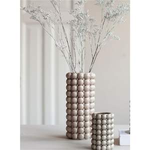 Florero Moderno de Metal Gris con Diseño de Burbujas, Florero de Hierro de Lujo para Mesa, Florero Decorativo de Estilo Nórdico, Maceta Redonda Texturizada para Decoración del Hogar - Product Image 2