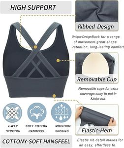 Soutien-gorge de sport extensible pour femme avec tissu en maille respirante - Product Image 6