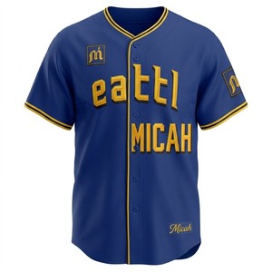 Camiseta de Béisbol Personalizada para Hombre 2026, 100% Poliéster, Bordada, para Adultos, Seattle City Connect, Primavera, Cuello en V con Botones - Product Image 2