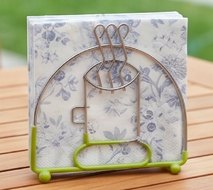 Support à serviettes en métal design tendance avec base verte pour table de luxe, cuisine et restaurant - Product Image 4